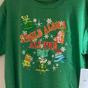 MELE KALIKIMAKA SHIRT HAWAIIAN MERRY CHRISTMAS JINGLE ALOHA ALL THE WAY YOUTH XL